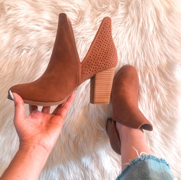 Call it Spring Brown Vegan Heeled Booties Sz 8